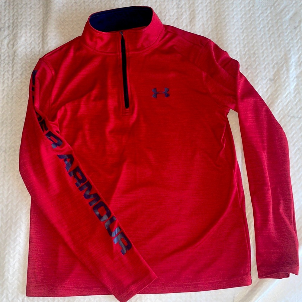 Under Armour loose fit zipper collared pullover red